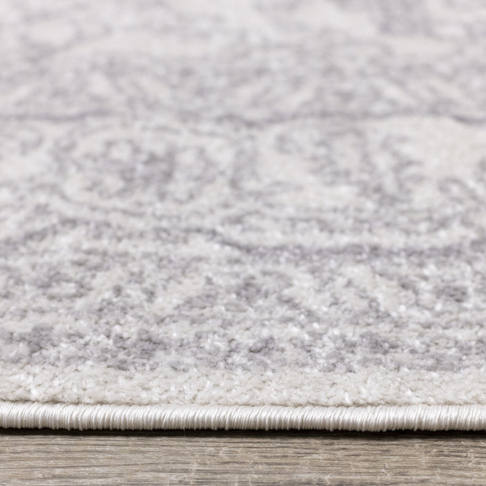 Fallon White Grey Elegant Faded Traditional Rug, 7'10\" x 10'6\" Indoor Area Rug