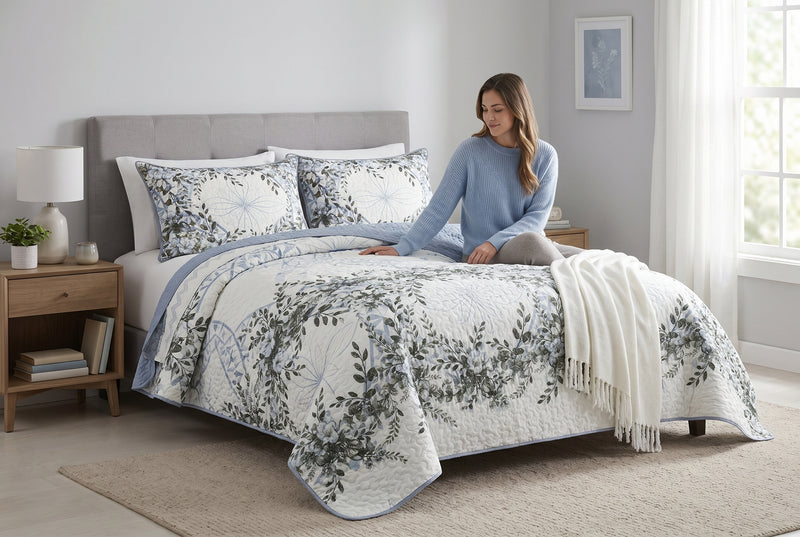 King Size 3-Piece Reversible Quilt Set 