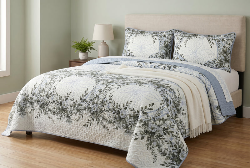 King Size 3-Piece Reversible Quilt Set 