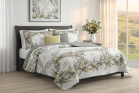 Forever Yellow 3-Piece Reversible Floral Quilt Set King Size 