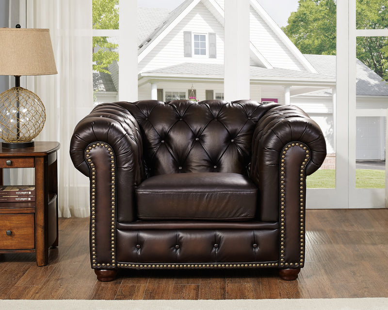 Hydeline Albany Leather Chair - Caramel