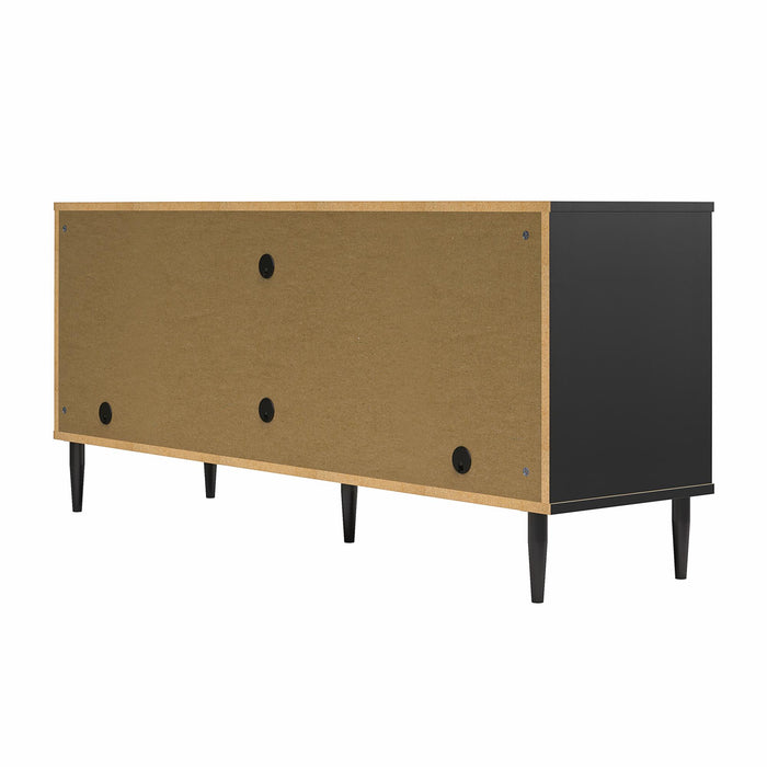 Ameriwood Home Delmar Media Console for TVs up to 65\" - Black and Natural