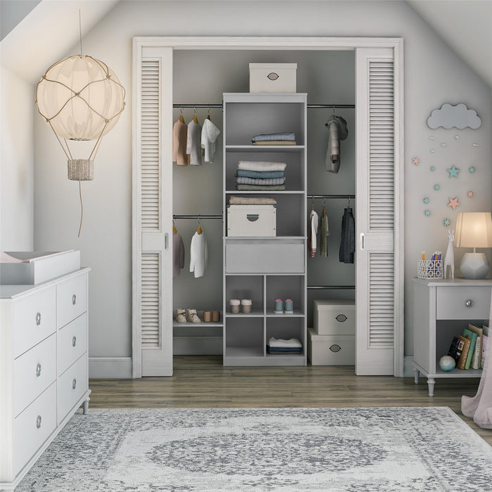 Little Seeds Grow with Me Adjustable Kids Closet Organizer System - Grey