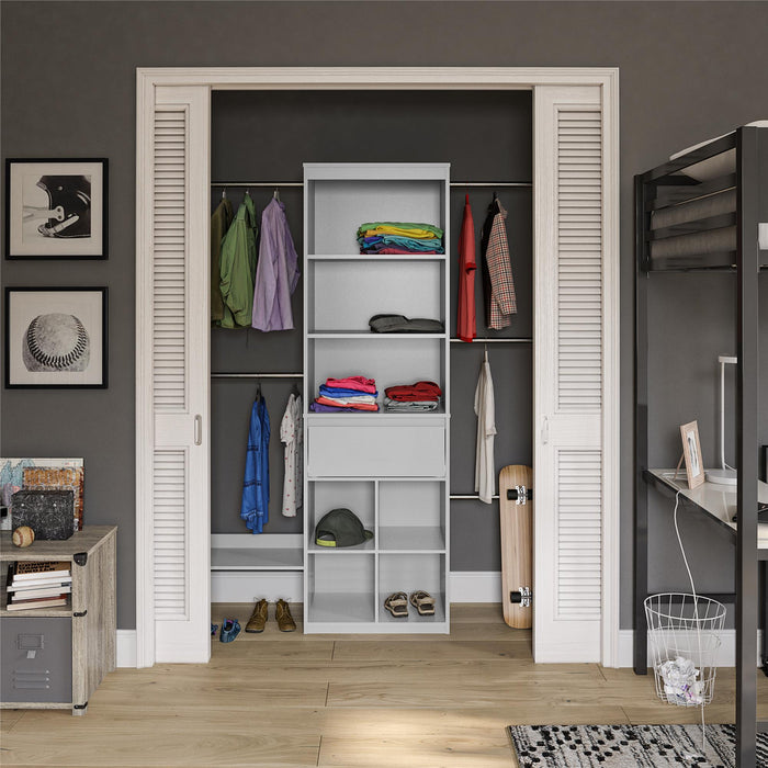 Little Seeds Grow with Me Adjustable Kids Closet Organizer System - Grey