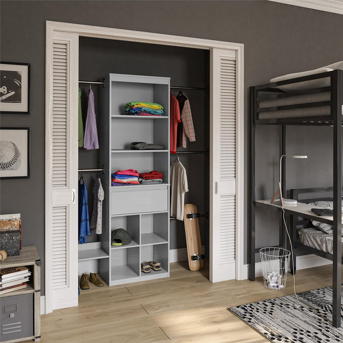 Little Seeds Grow with Me Adjustable Kids Closet Organizer System - Grey