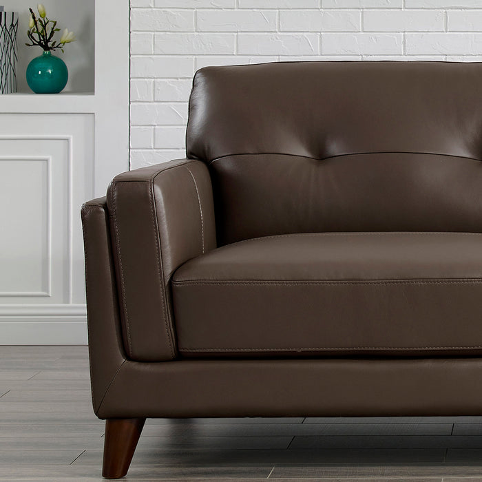 Hydeline Rowan Leather Loveseat - Brown