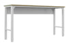 Manhattan Comfort Fortress 72.4\" Natural Wood & Steel Garage Table - White