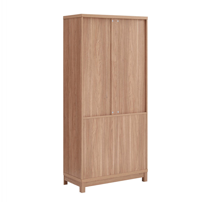 Jodie Mid-Century Modern 31\" Bookcase Cabinet in Maple (6-Shelf) - Set of 3