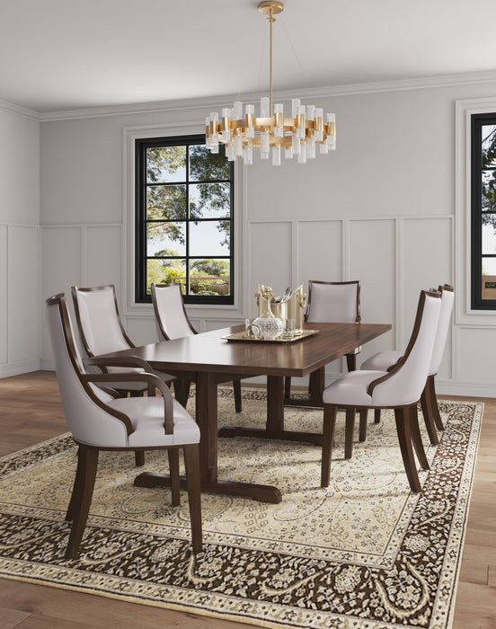 Grand Traditional Wood Upholstered Dining Chair in Light Gray - Set of 4