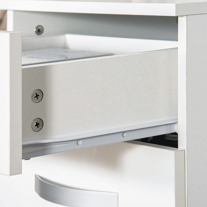 HOMCOM Nightstand Set of 2, Bedside Tables with 3 High Gloss Drawers