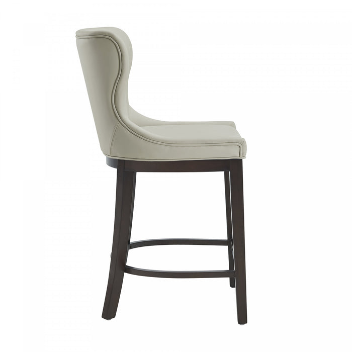Blair Modern Wood Upholstered Counter Stool in Stone