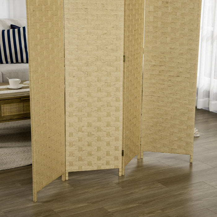 Homcom 4-panel Folding Divider Room, Wave Fiber Privacy Screen