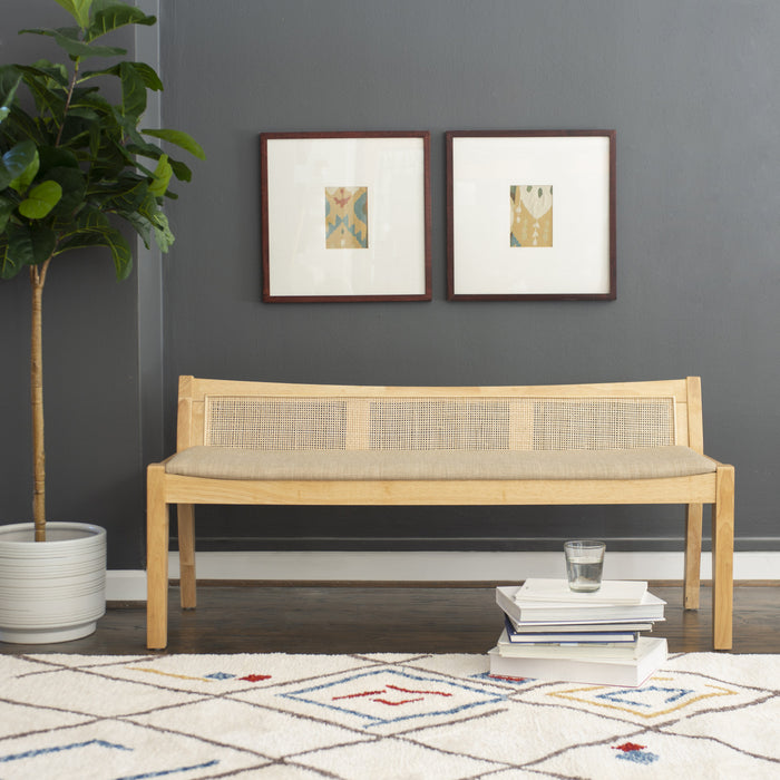 Bauer Fabric Cane Bench - Natural