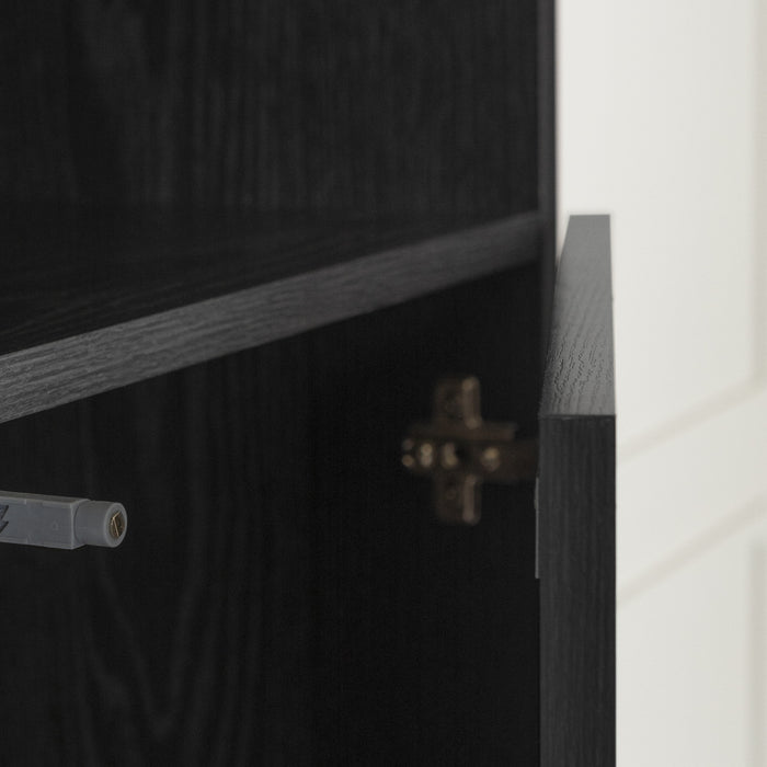 Liora 2-door Narrow Bookcase - Black Oak 