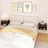 HOMCOM Floating Nightstands Set of 2 with Fluted Drawer Open Shelf Black