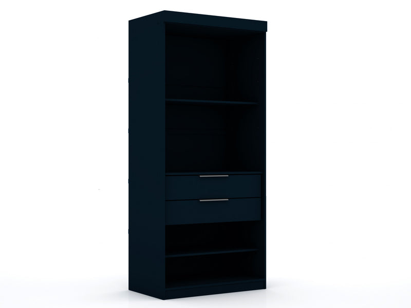 Mulberry Contemporary Modern 2-Piece Wardrobe Closet in Midnight Blue
