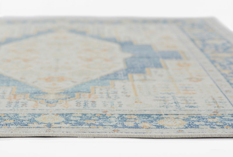 Kinsley Traditional 6'7\" x 9'6\" Area Rug in Blue Indoor Area Rug