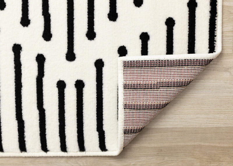 Forte Black White Stripes Area Rug - 4'7\" x 6'7\"
