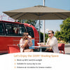 Costway 10x10 ft Patio Offset Cantilever Umbrella Aluminum 360° Rotation Tilt Coffee