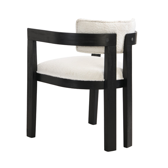 Evelyn Rubberwood Dining Chair with Armrests and Upholstery Seating Set of 2,Black