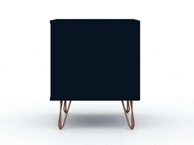 Rockefeller Mid-Century Modern 20\" Nightstand in Midnight Blue (1-Drawer) - Set of 2
