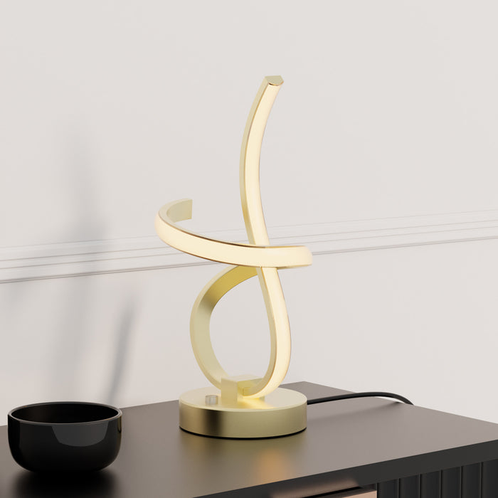 16\" Golden Swirl LED Table Lamp