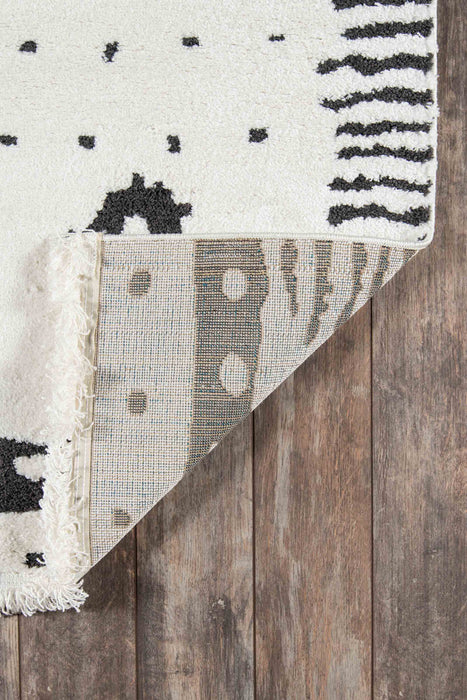 Lyra Contemporary 7'6\" x 9'6\" Area Rug in Ivory Indoor Area Rug