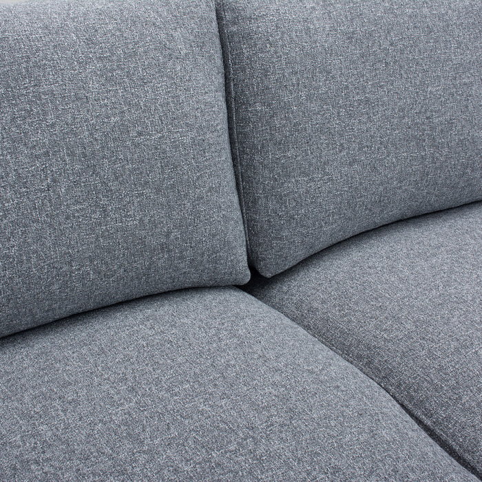 Caden 67 in. Textured Weave Fabric Loveseat with Block Arms and Wood Legs - Grey