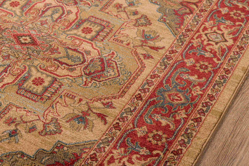 Lux Traditional 2'3\" x 7'6\" Runner Rug in Ivory Indoor Area Rug