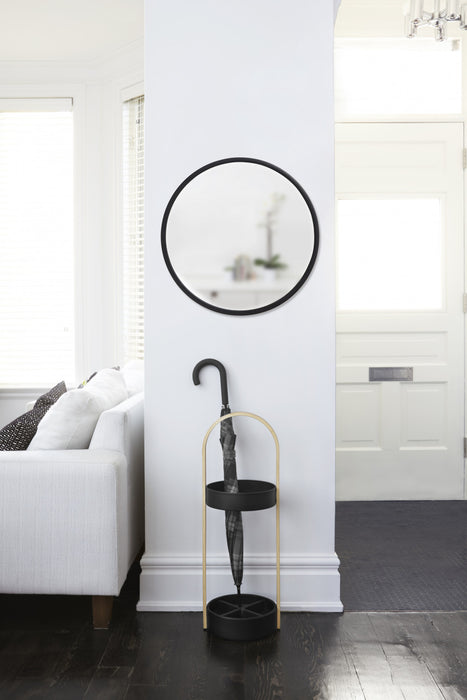 Umbra Hub Decorative Round 24\" x 24\" Wall Mirror - Black