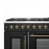 Forno Galiano 48" Black Gas Range, 4.32 cu.ft- FFSGS6444-48BLK | Cuisiniere a gaz noire Galiano 48 pouces, 4,32 pi³ – FFSGS6444-48BLK