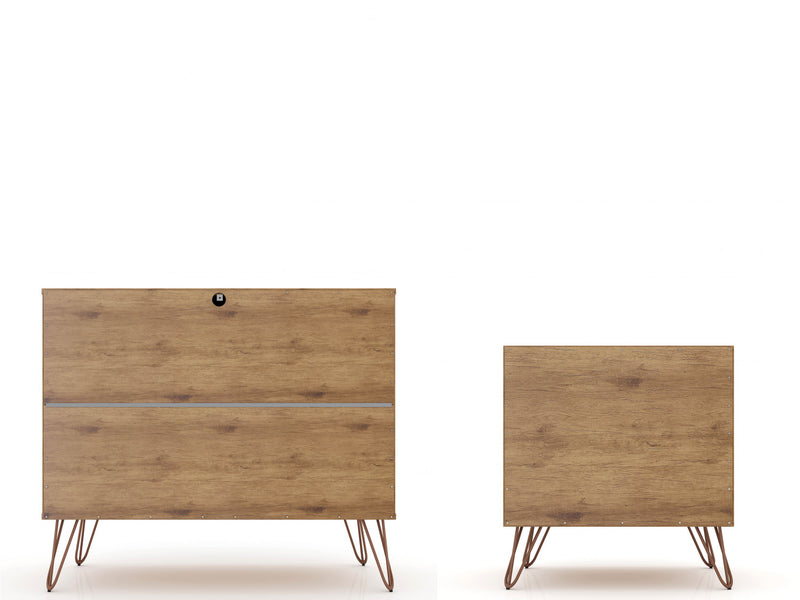 Rockefeller Mid-Century Modern 2-Piece Dresser Set in Gray