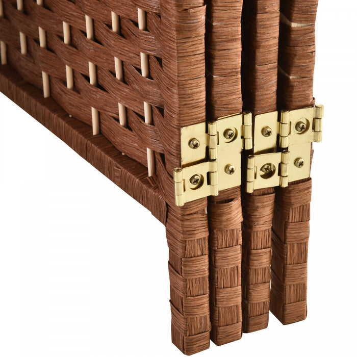 Homcom 4-panel Woven Wicker Room Divider 6ft