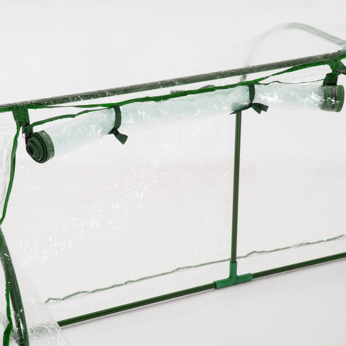 Outsunny 79\" X 39\" X 32\" Mini Greenhouse Transparent Portable Hot House For Plants With Zippered Doors For Outdoor, Indoor, Garden
