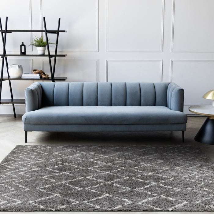 Taylor Grey Cream Rustic Diamond Rug, 5'3\" x 7'7\" Indoor Area Rug