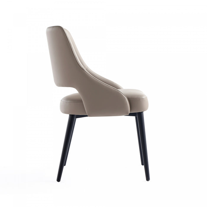 Tremont Modern Metal Vegan Leather Dining Chair in Taupe