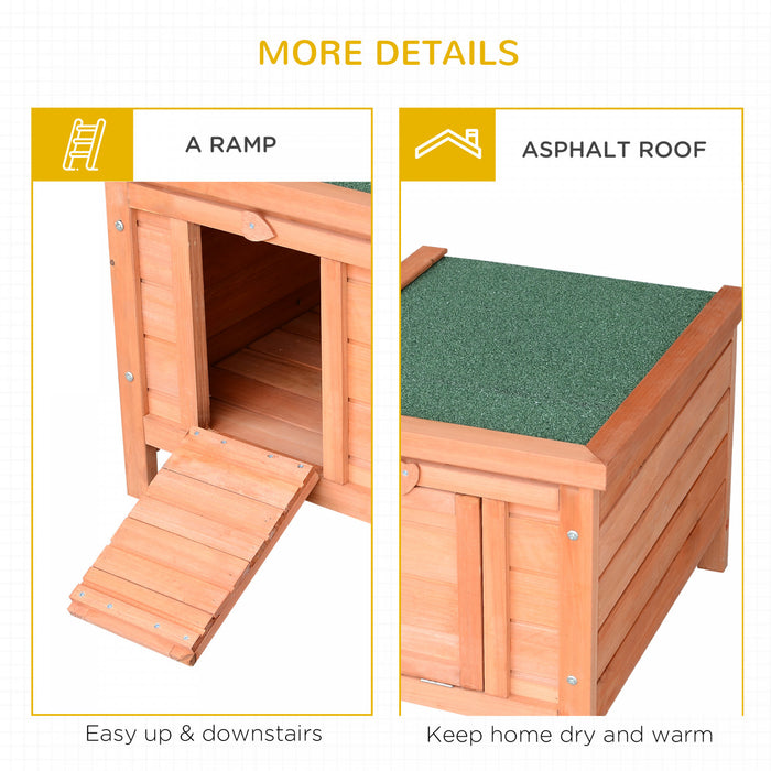 Pawhut 20\"x16.5\"x17\" Wooden Rabbit Hutch Small Animal House Bunny Guinea Pig Pet Cage Coop Cat Shelter Orange