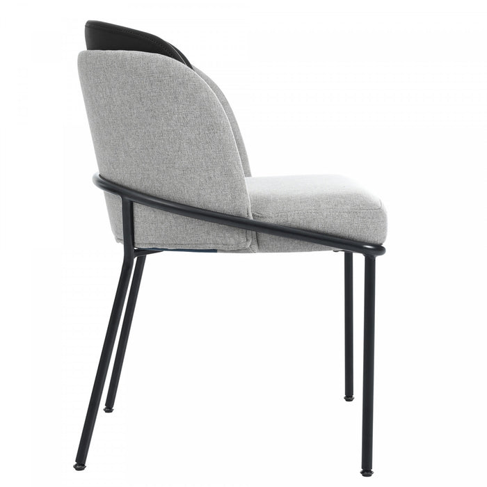 Olivia Set of 4 Modern Dining Chair with Slanted Legs and Adjustable Feet,Black&Gray