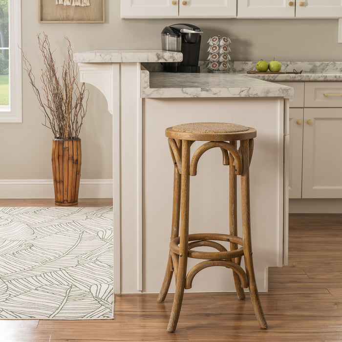 Rae Backless Rattan Barstool - Natural
