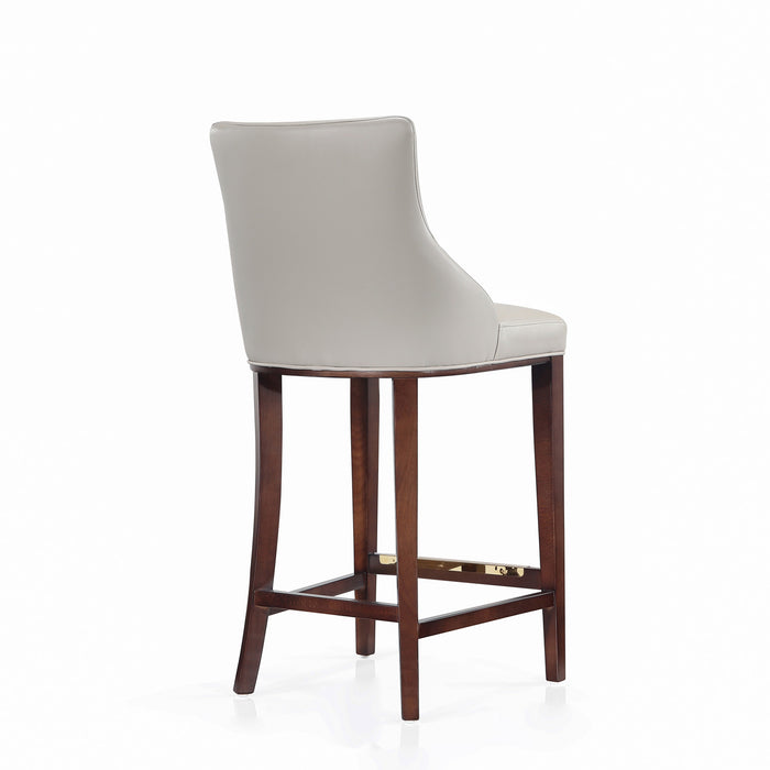 Shubert Modern Wood Upholstered Barstool in Light Gray - Set of 2