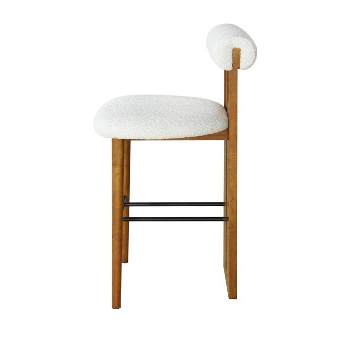Sophia Indoor Modern Rubberwood Bar Stool Set of 4 with Supportive Backrest,White&Walnut