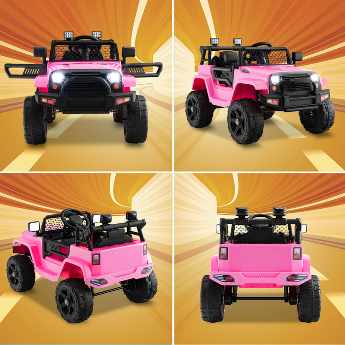 Costway 12v Battery Powered Ride On Truck Electric Kids Ride On Car With Remote Control 4-wheel Vehicle Toy For Boys & Girls
