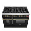 Forno Galiano 48-inch Gas Range Black, 6.58 cu.ft. Double Ovens - FFSGS6244-48WHT | Cuisiniere a gaz Galiano de 48 po en noir, 6,58 pi³, doubles fours - FFSGS6244-48BLK