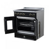 Forno Torino French Door 30 Inch Black Induction Range, 4.32 cu.ft. - FFSIN0950-30BLK Electric Range | Cuisiniere a induction Torino de 30 po, noire, avec portes francaises, 4,32 pi³ – FFSIN0950-30BLK