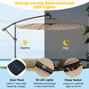 Costway 10 Ft Patio Solar LED Offset Umbrella 40 Lights Crank Cross Base Beige