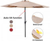Costway 9ft Patio Umbrella Outdoor W/ 50 LBS Round Umbrella Stand W/ Wheels