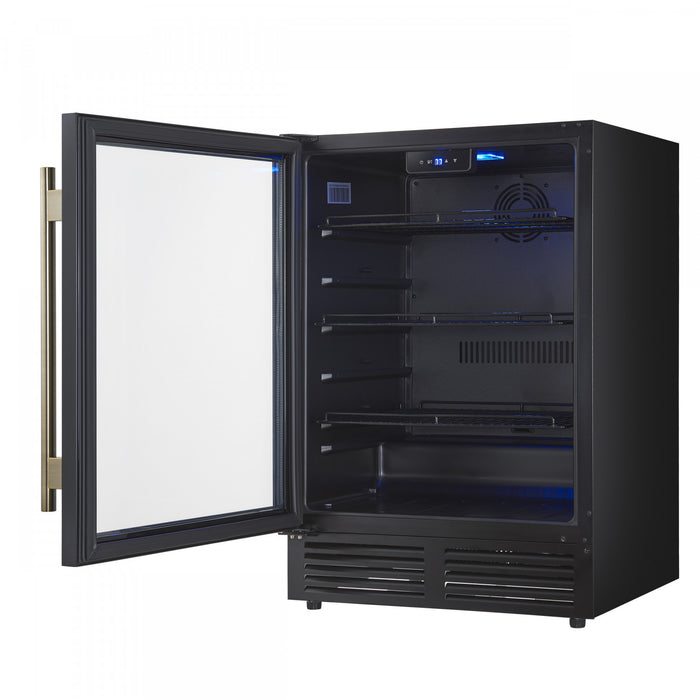Forno Frescolino 24\" Beverage Cooler, Black, 188 Can Capacity, -FWCDR6665-24BLK