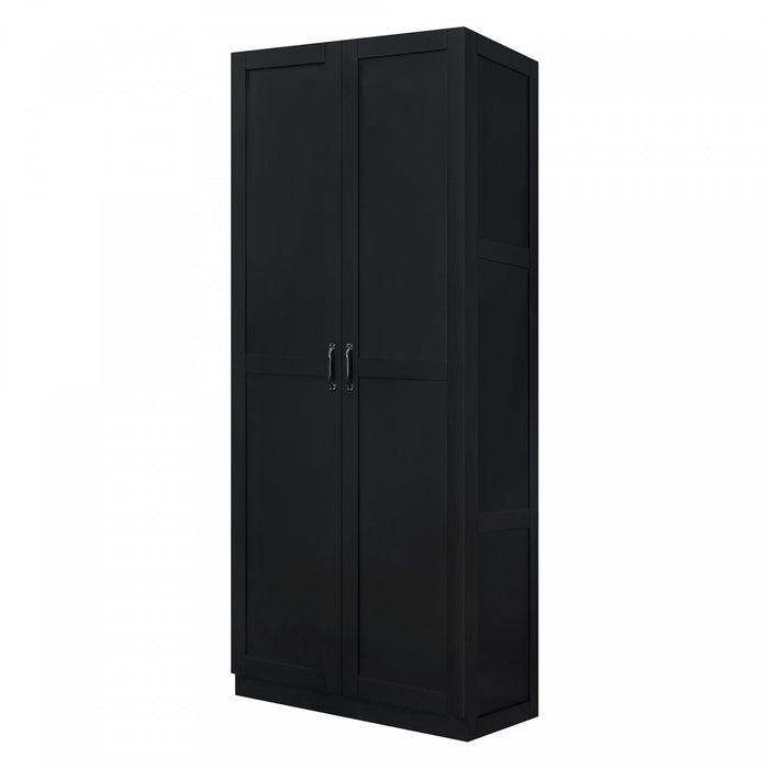 Cornelia Modern 30\" Storage Cabinet in Black (4-Shelf)