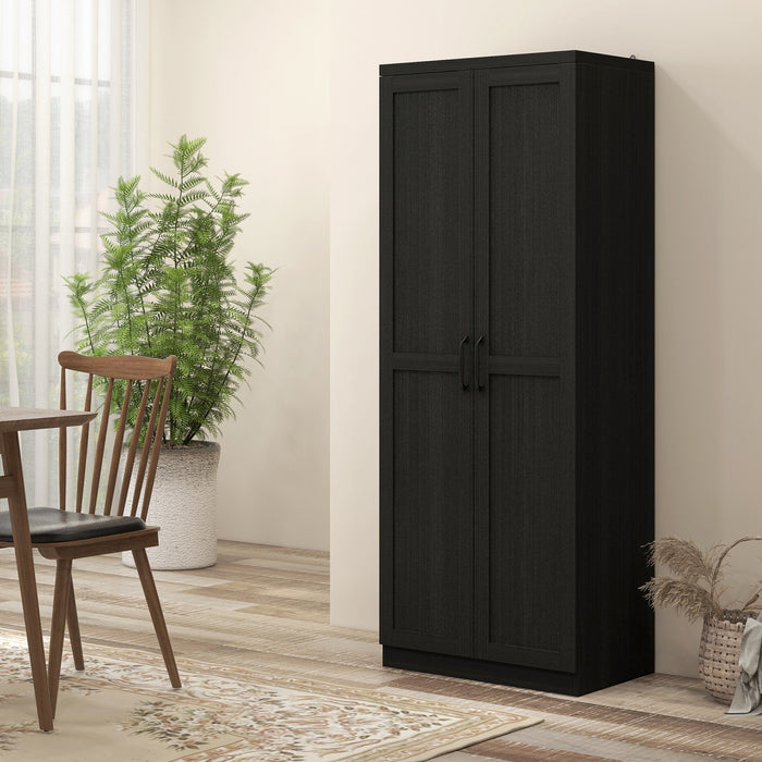 HOMCOM 63\" Pantry Cabinet, Kitchen Storage Cabinet with Adjustable Shelves