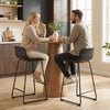 HOMCOM Modern Bar Stools Set of 2, PU Leather Upholstered Barstools, Black
